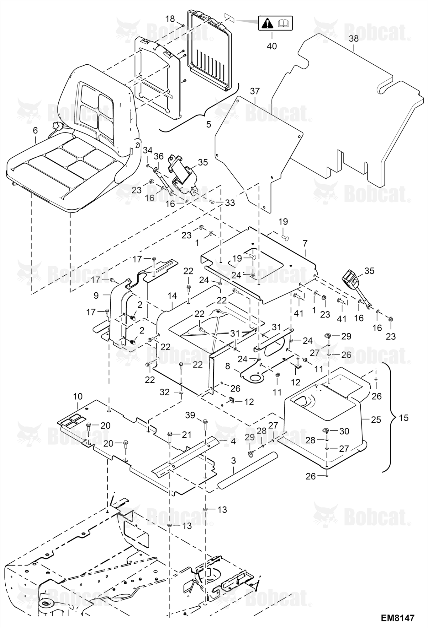 Operator Seat (W/ Seat #7180305)  AHNM12019 - AHNM22487