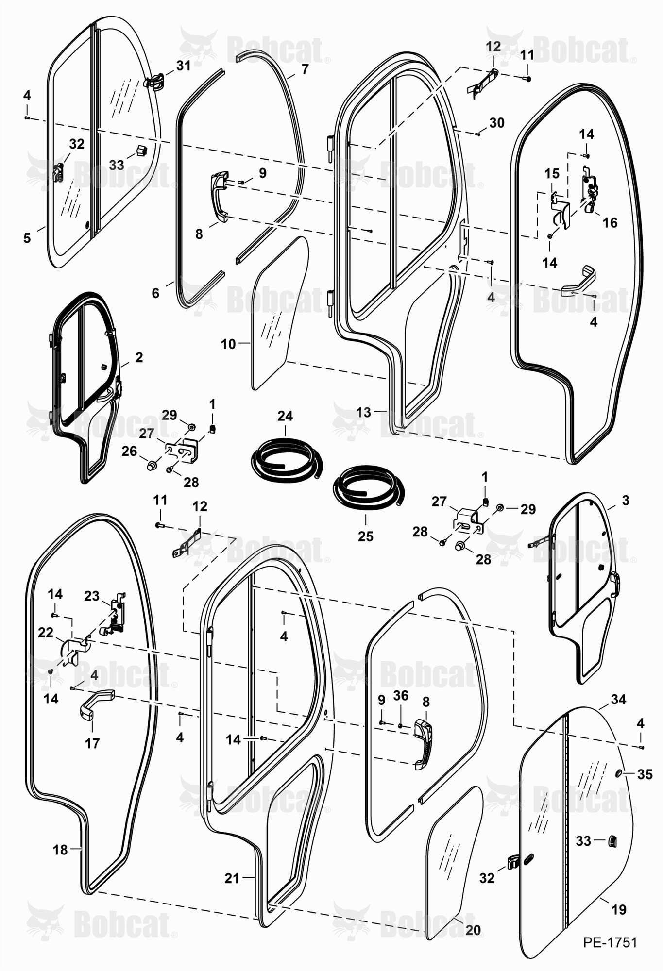 CAB Doors (W/Lower Door Glass)  AHG811001 - AHG815708