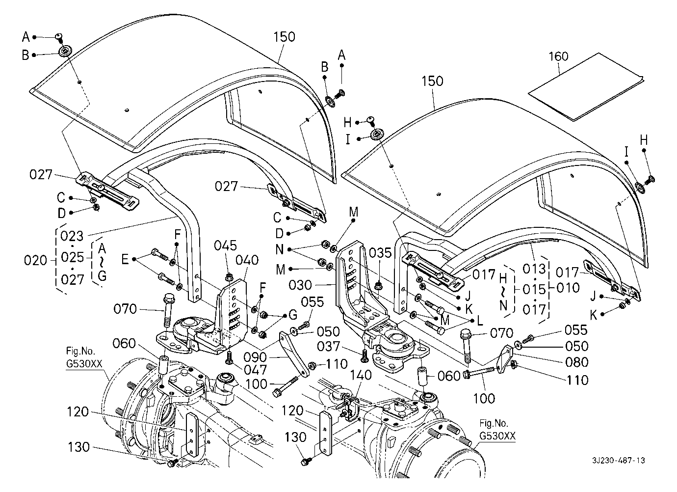 Front Fender Kit (W:540) (W/G No.M3805) [Option]
