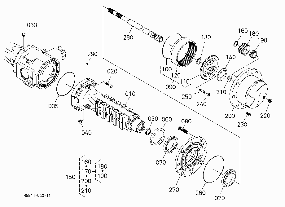 FRONT AXLE (HUB REDUCTION)