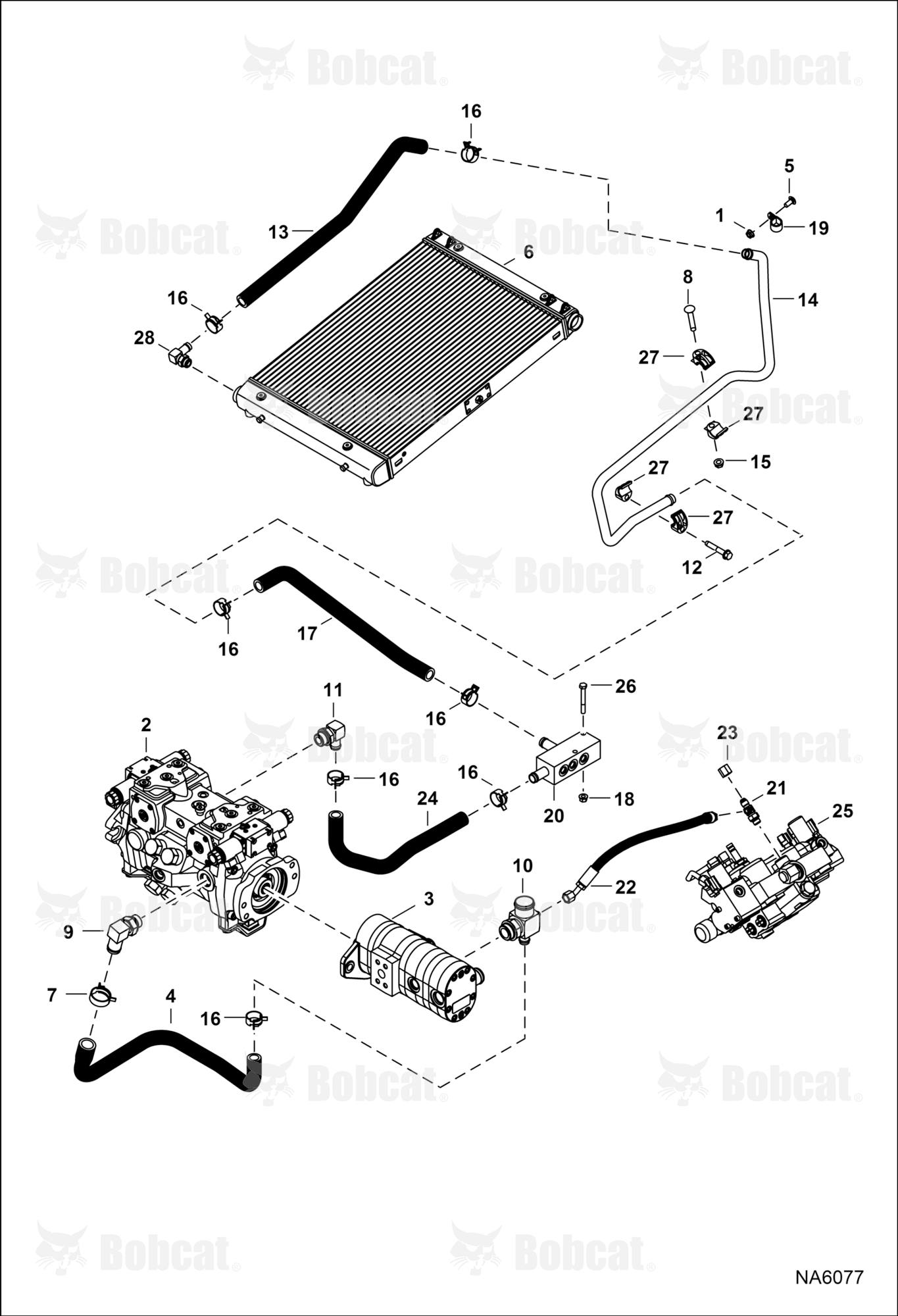 Hydrostatic Circuitry (Cooler)  A3P611001 - A3P612762, A3P711001 - A3P712783