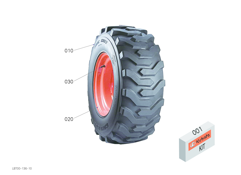 Wheel and Tire - Front 380/80R, 38" (Firestone)