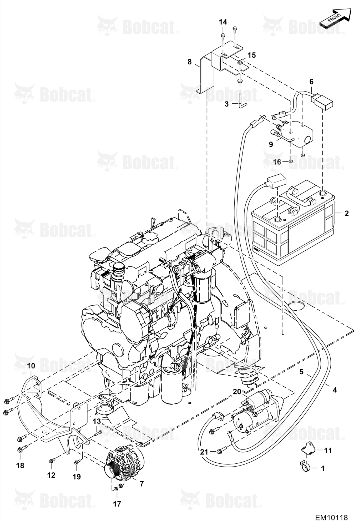 Engine Electrical Circuitry (Engine Starting) (110 Amp-hour Battery)