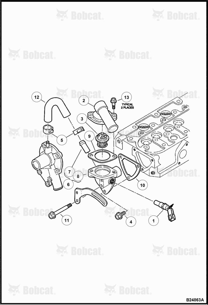 Water Flange & Thermostat