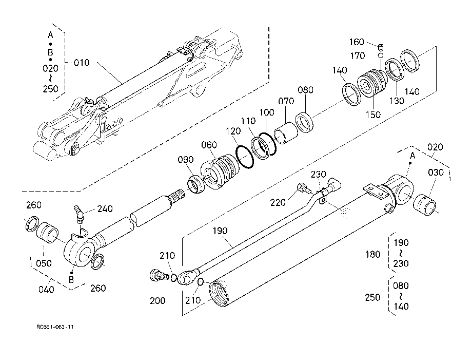 Bucket Cylinder And Component Parts