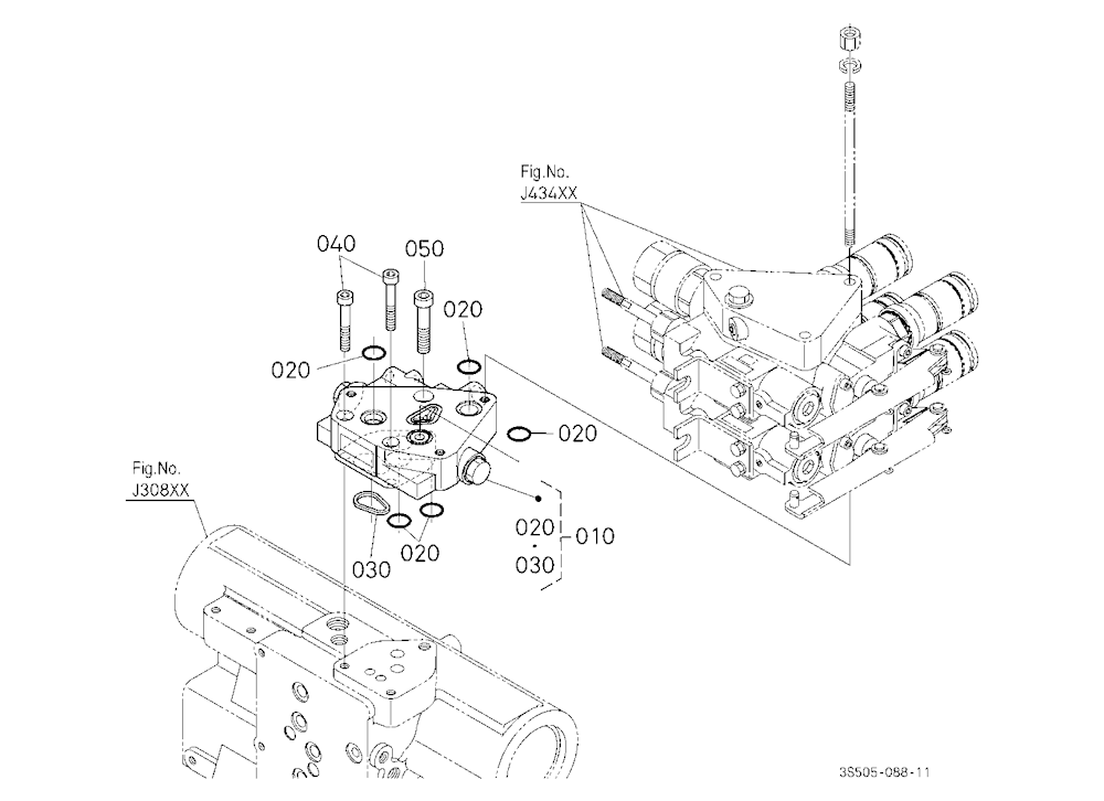 Auxiliary Control Valve (With Fc) Mounting Base