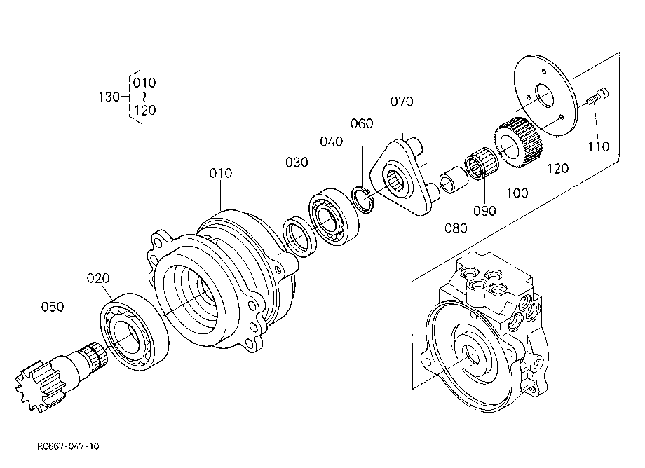 Swivel Motor And Component Parts