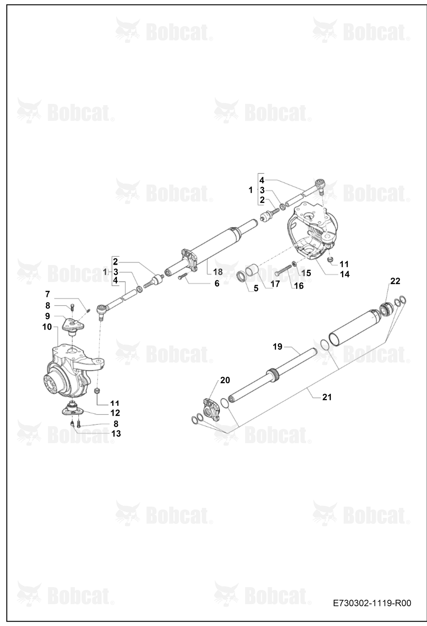 Front Axle (Swivel Housing & Steering Cylinder 4WD)