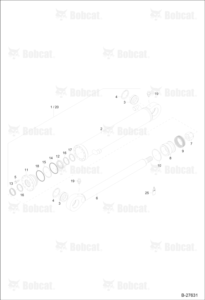 Hydraulic Cylinder - Bucket - Articulated Boom (Z 95/60)