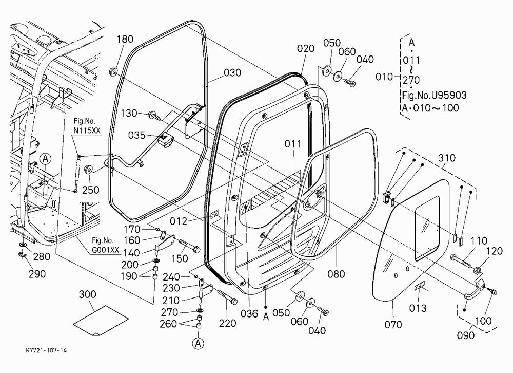 SLIDING WINDOW DOOR KIT LH (W/G No.V4296) [OPTION]