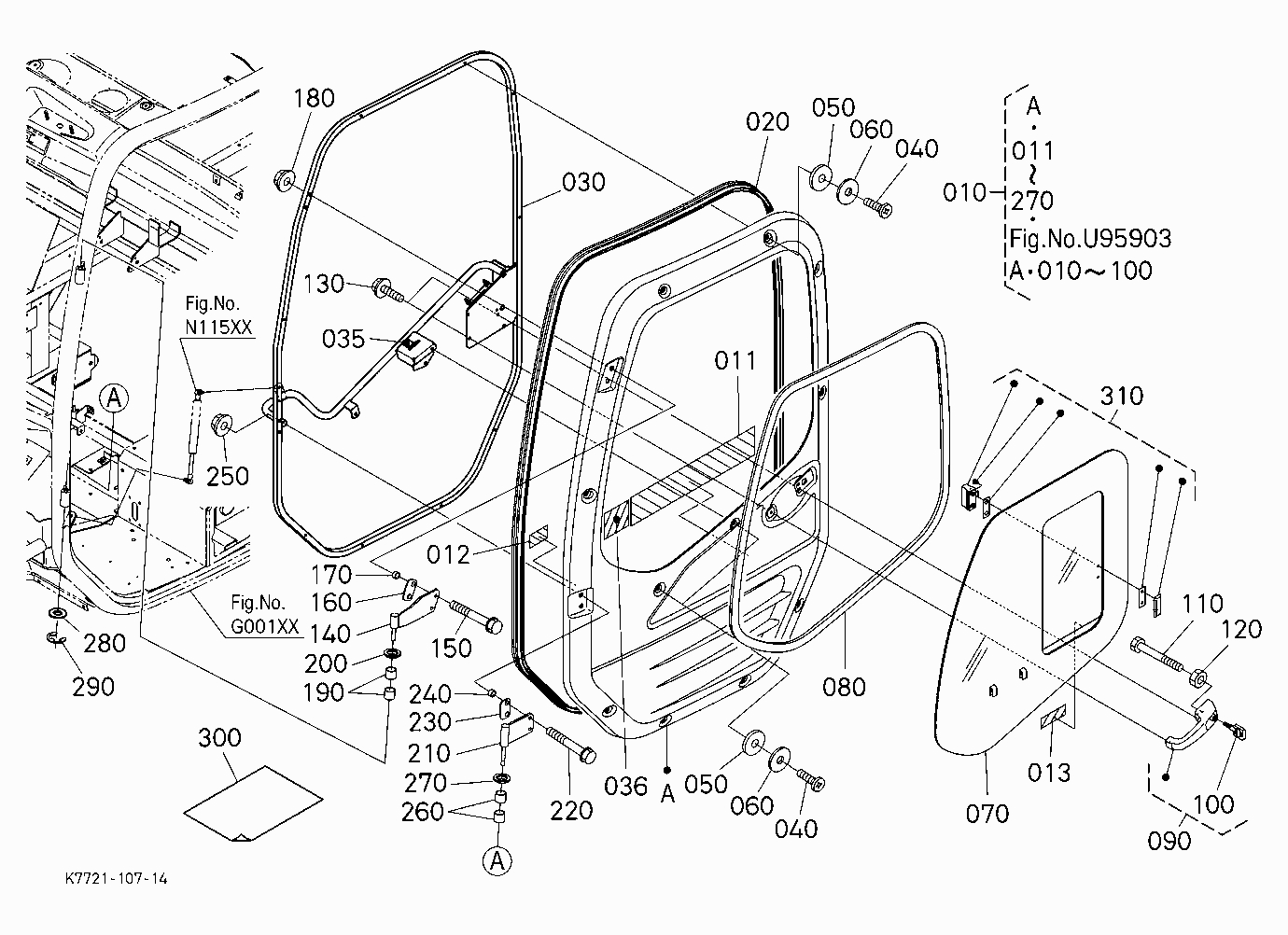 SLIDING WINDOW DOOR KIT LH (W/G No.V4296) [OPTION]