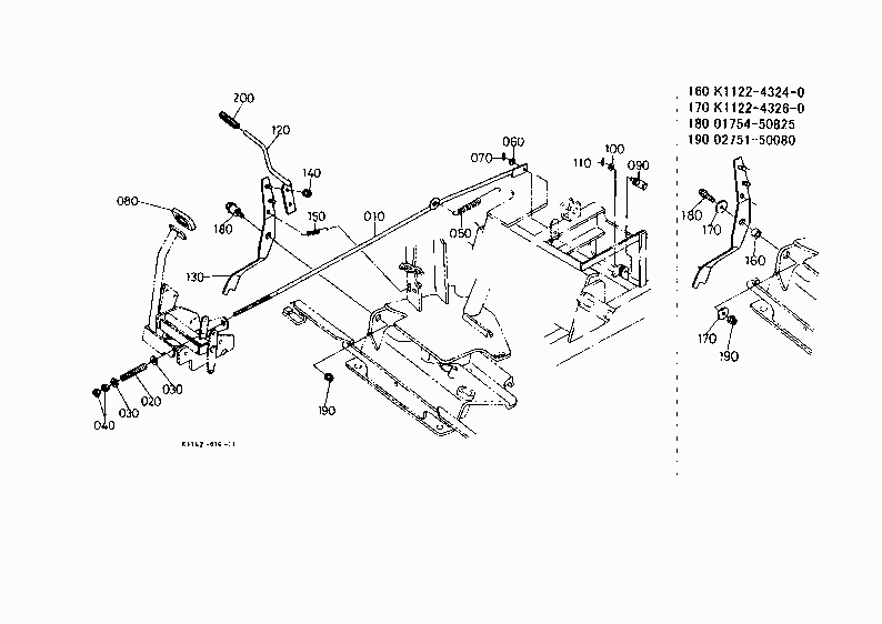 BRAKE ROD/PARKING LOCK PEDAL