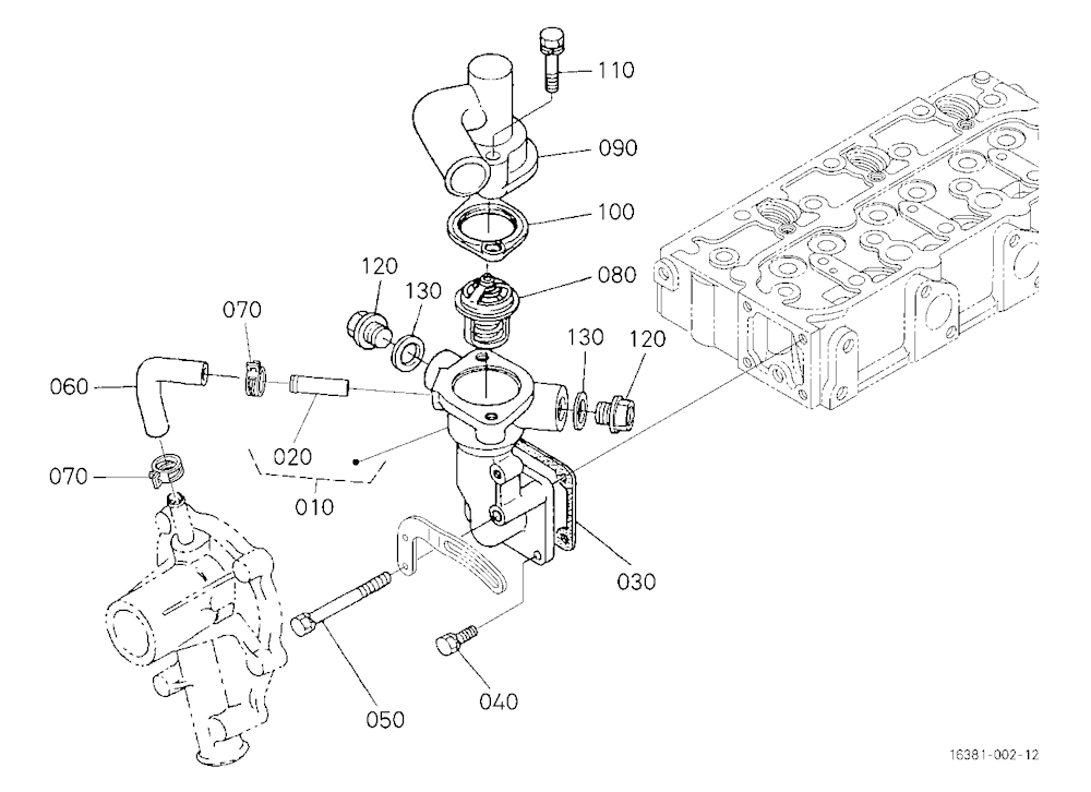 Water Flange And Thermostat