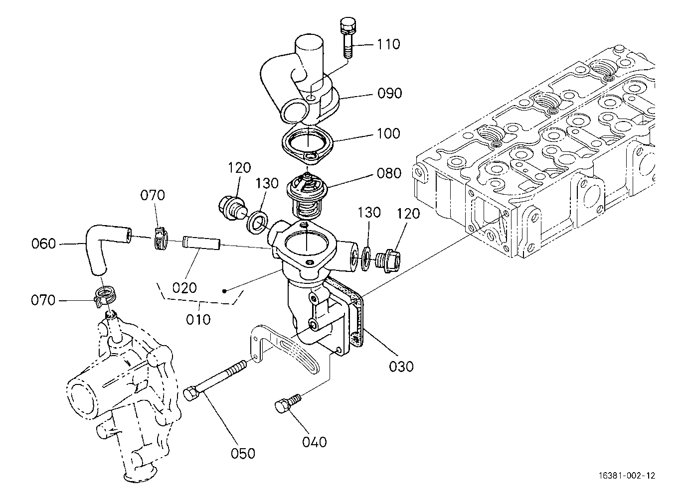 Water Flange And Thermostat