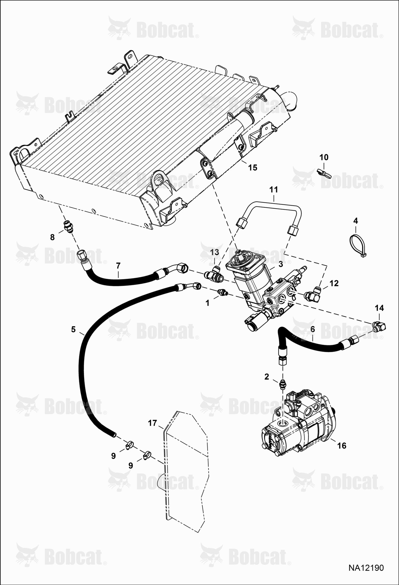 Hydraulic Circuitry (Fan Motor) (Reversible)  B54P11001 - B54P11062