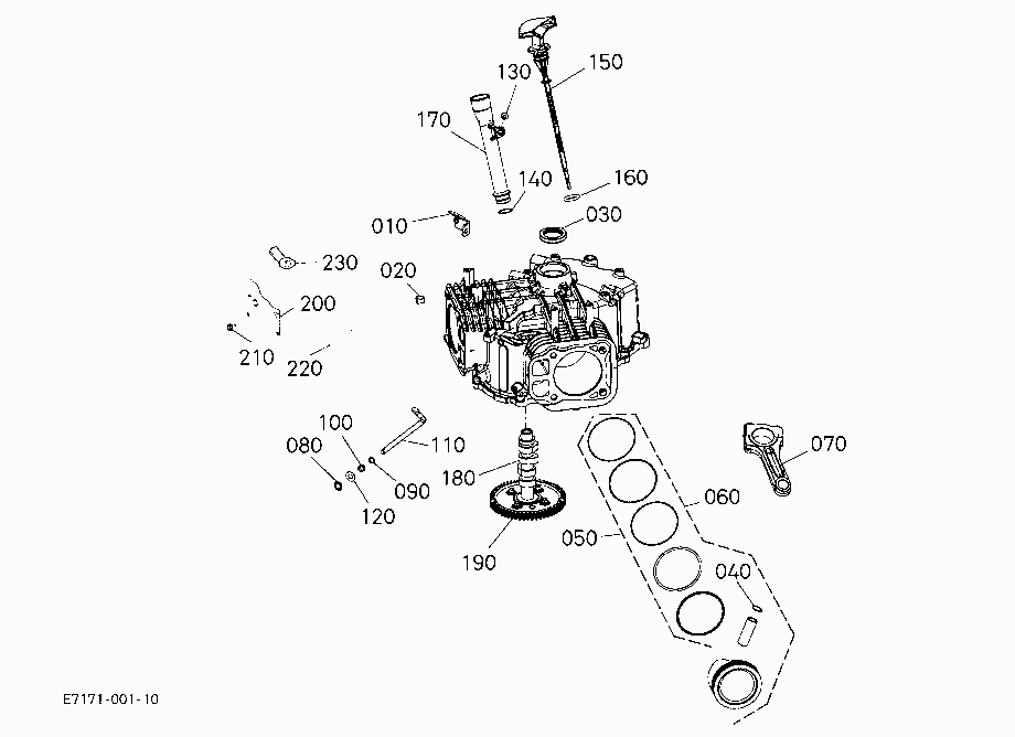 CRANKCASE AND PISTON