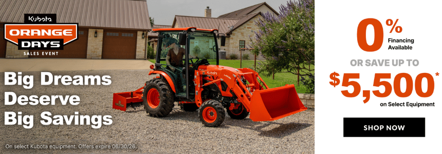 Limited Time Kubota Equipment Deals
