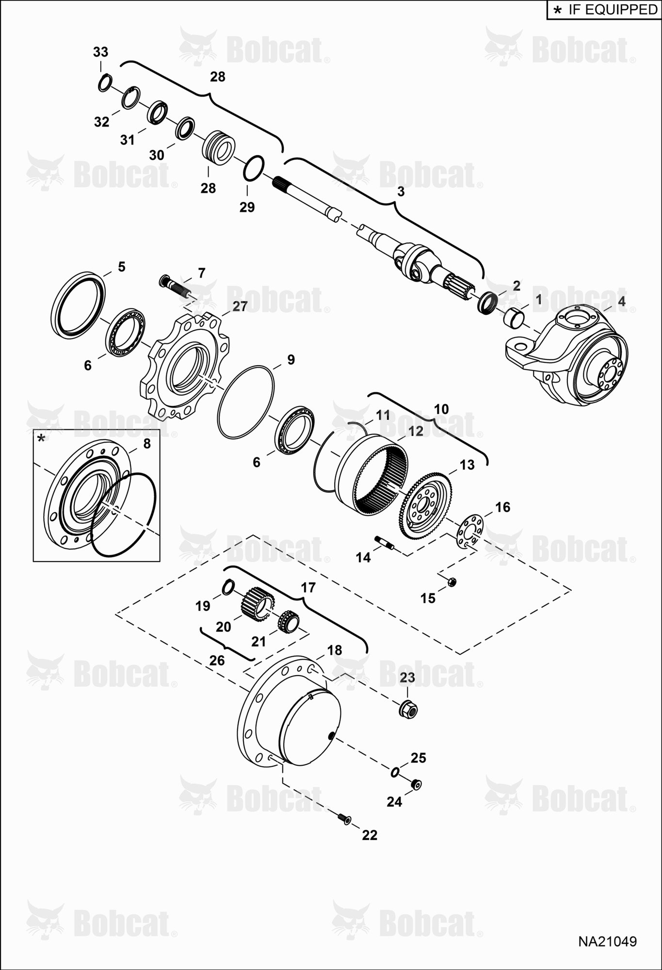 Rear Axle (Wheel Hub)  B3YH13475 & Above