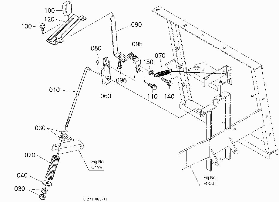 PTO CLUTCH CONTROL LEVER/WIRE