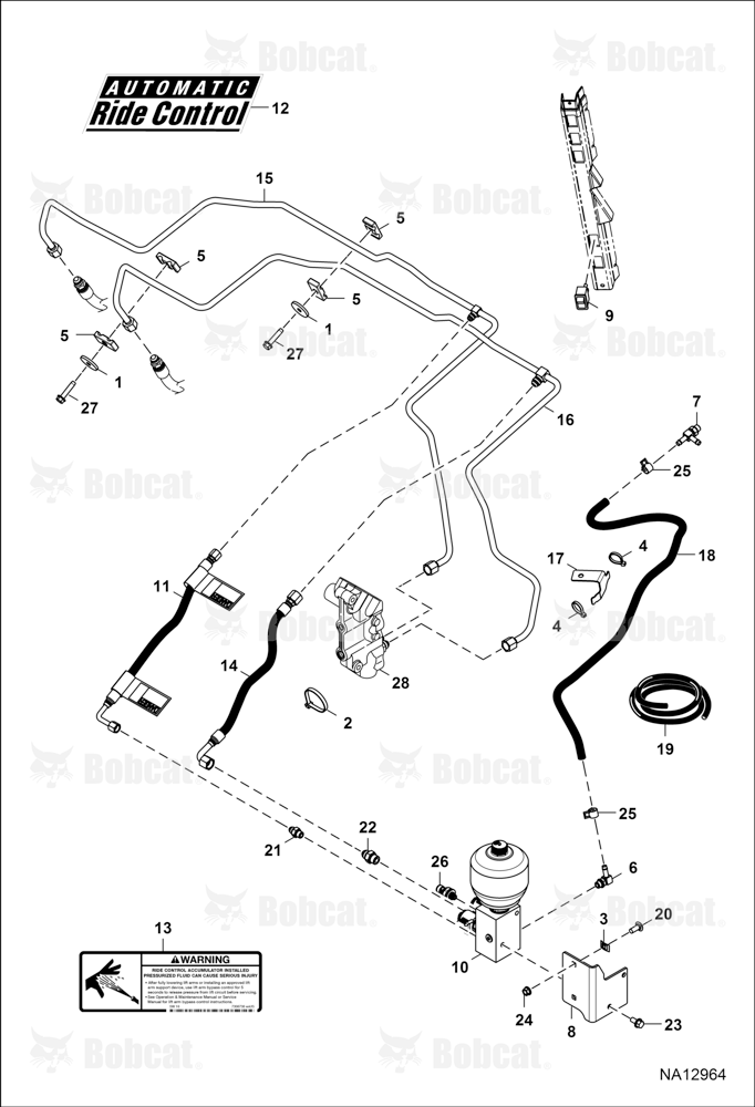 Hydraulic Circuitry (Ride Control Option) B47711102 & Above