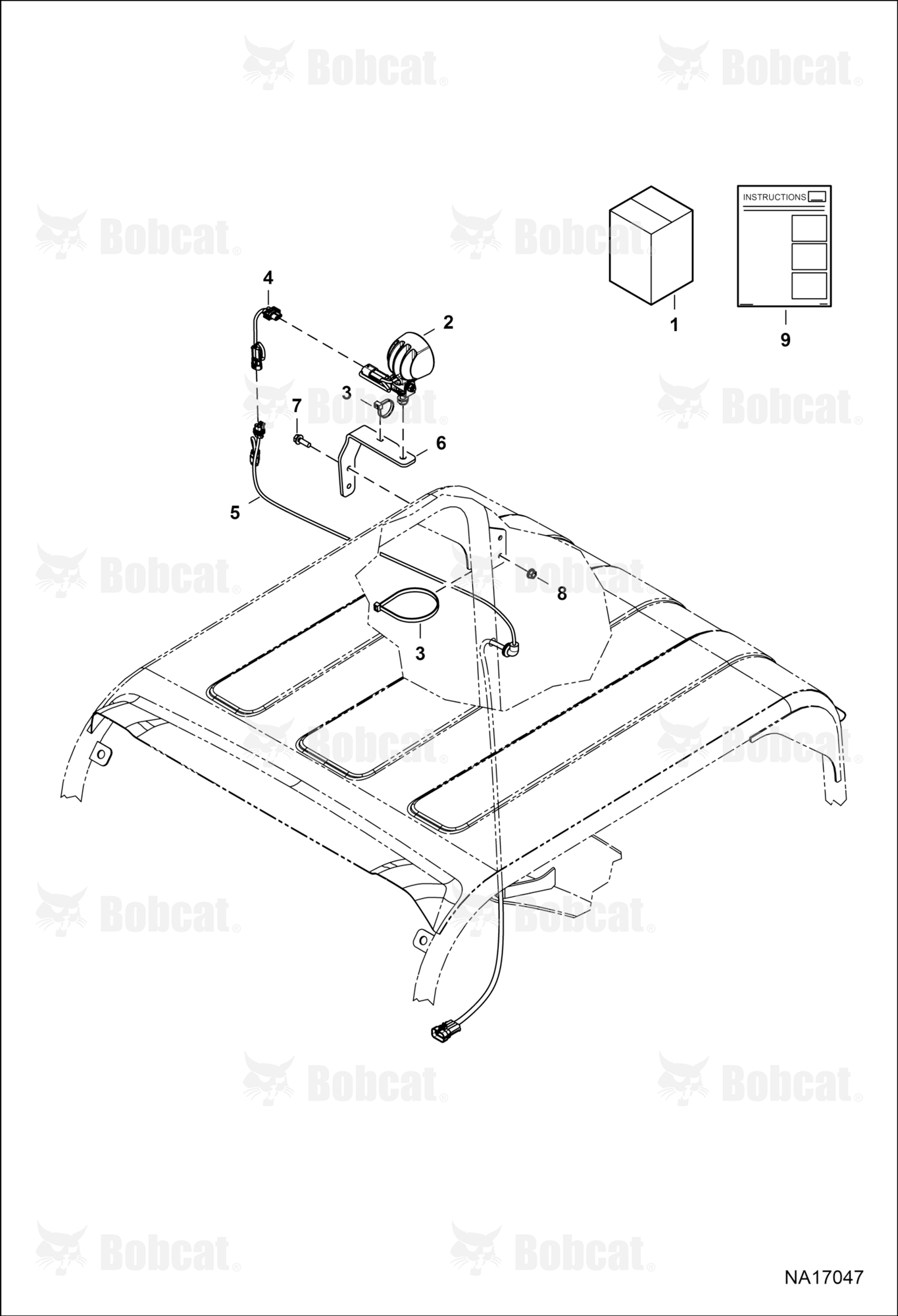 Work Light Kit (Canopy) (Rear)