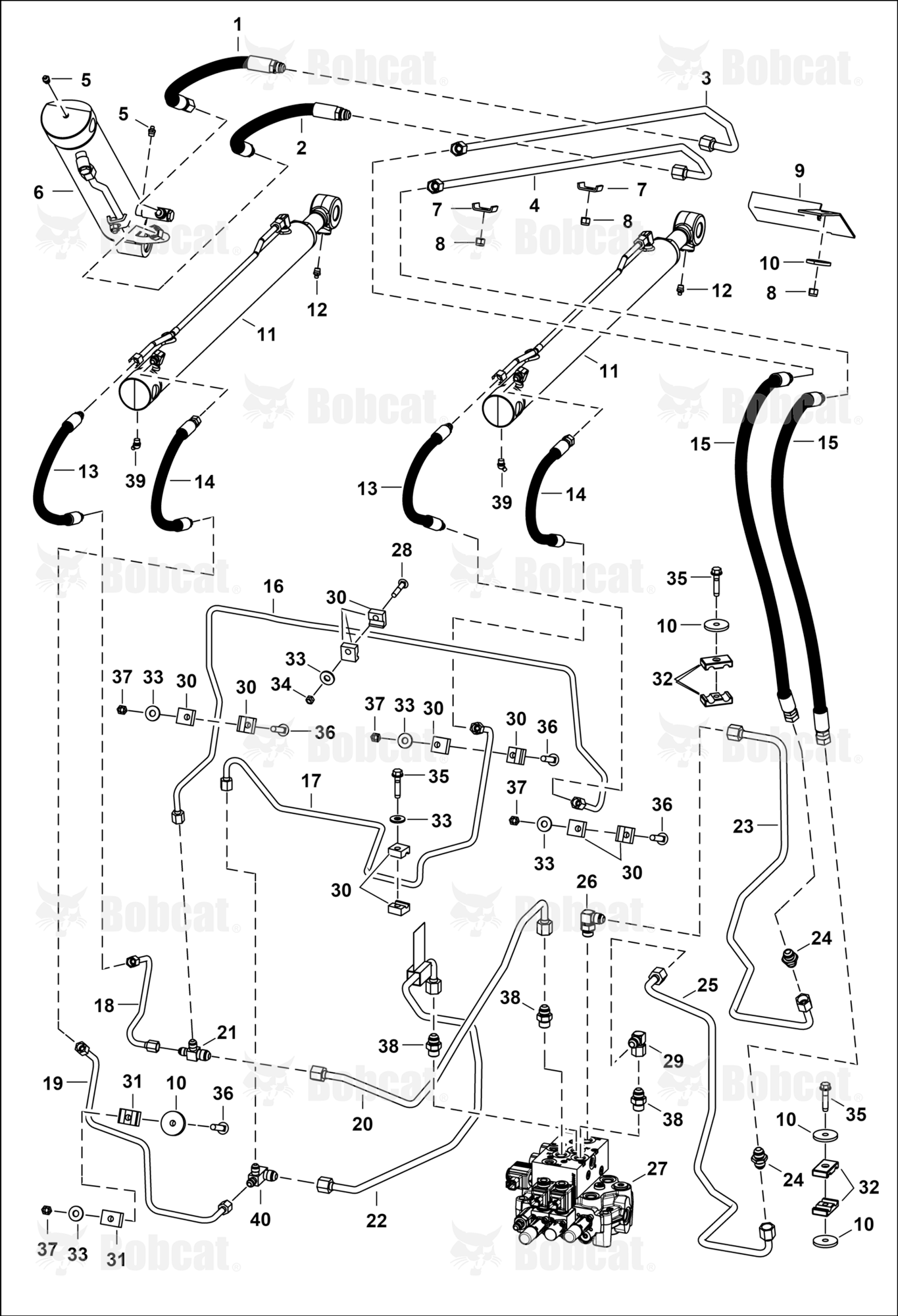 Hydraulic Circuitry (W/O Bucket Postion Valve)(Revised)