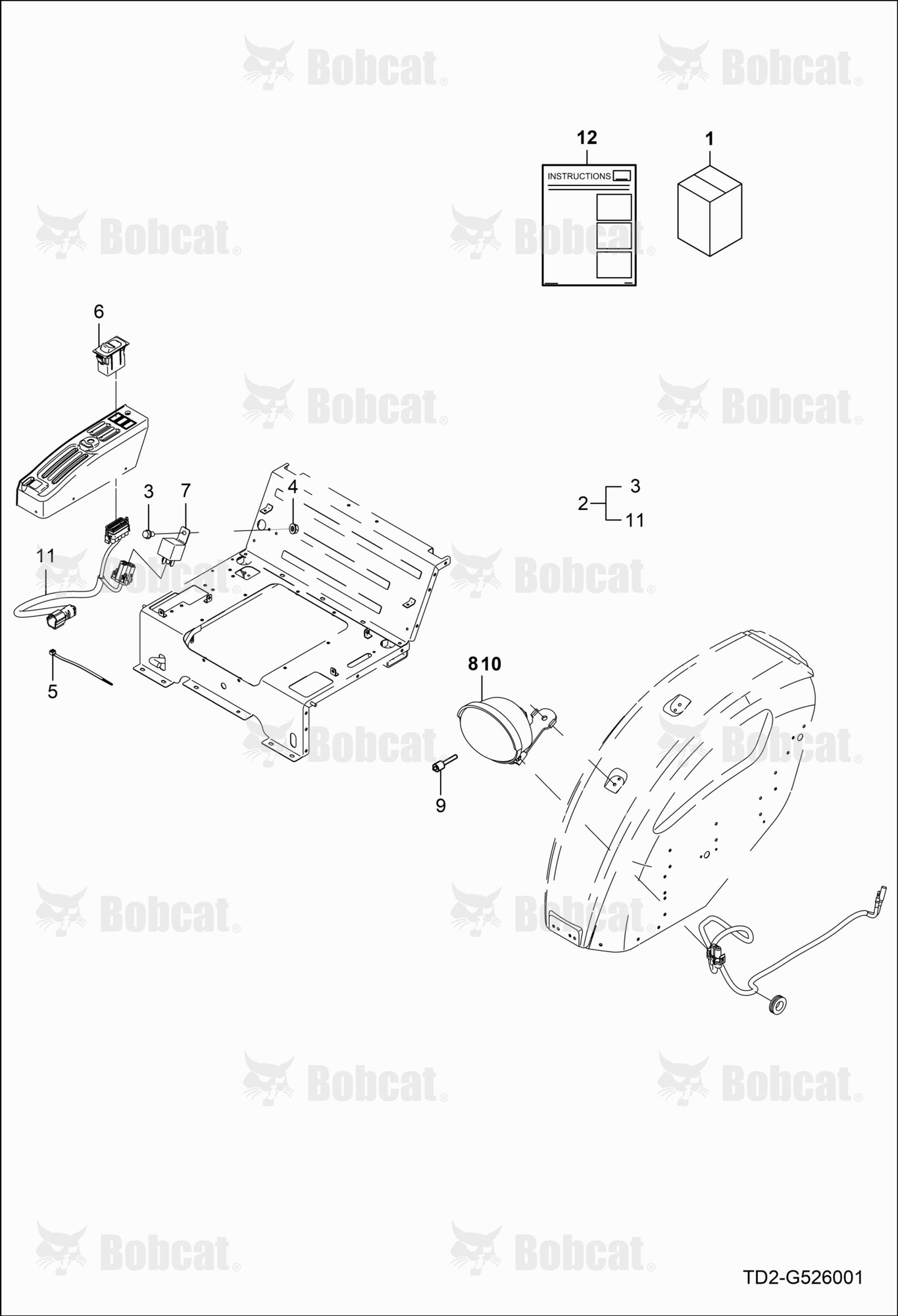 Front Working Lamp Group
