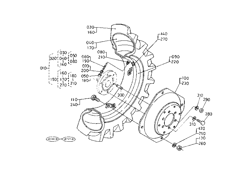 Rear Wheel (12.4-24 Fl18) [A]:L2950F/L2950Dt [Ca]: