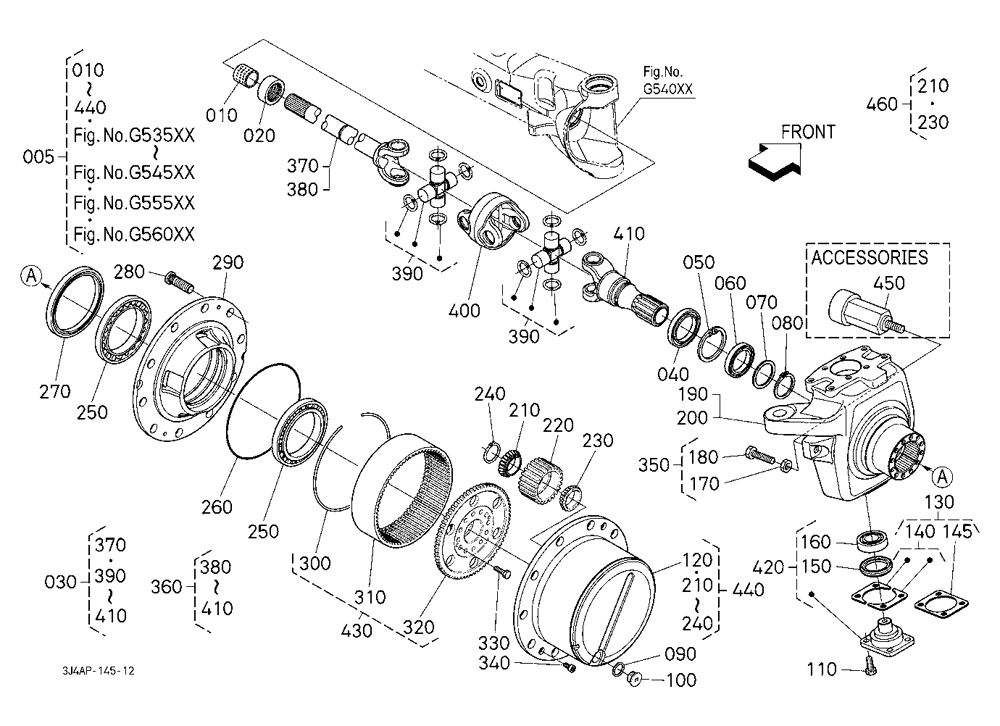 Front Axle (Differential Gear Shaft) [Component Pa
