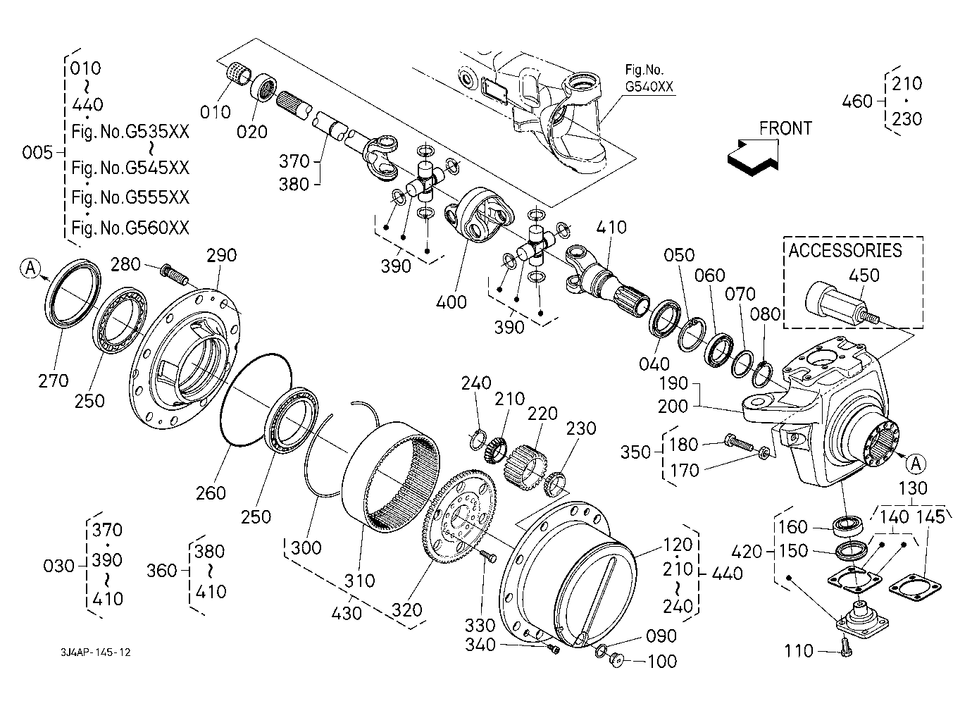 Front Axle (Differential Gear Shaft) [Component Pa