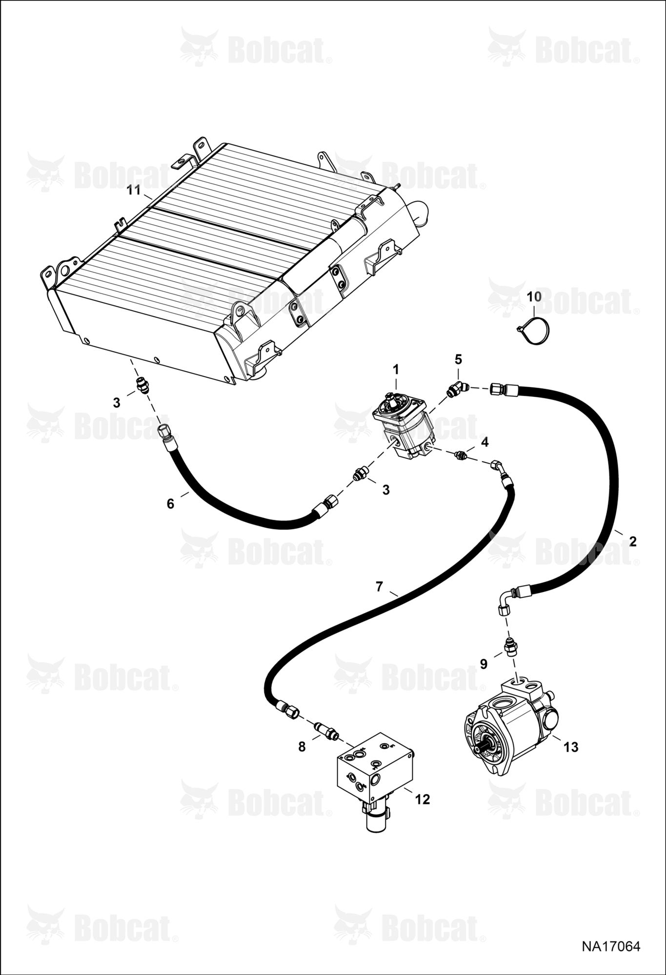 Hydraulic Circuitry (Fan Motor) (Non-reversible) B41N17055 & Above, B41P17062 & Above