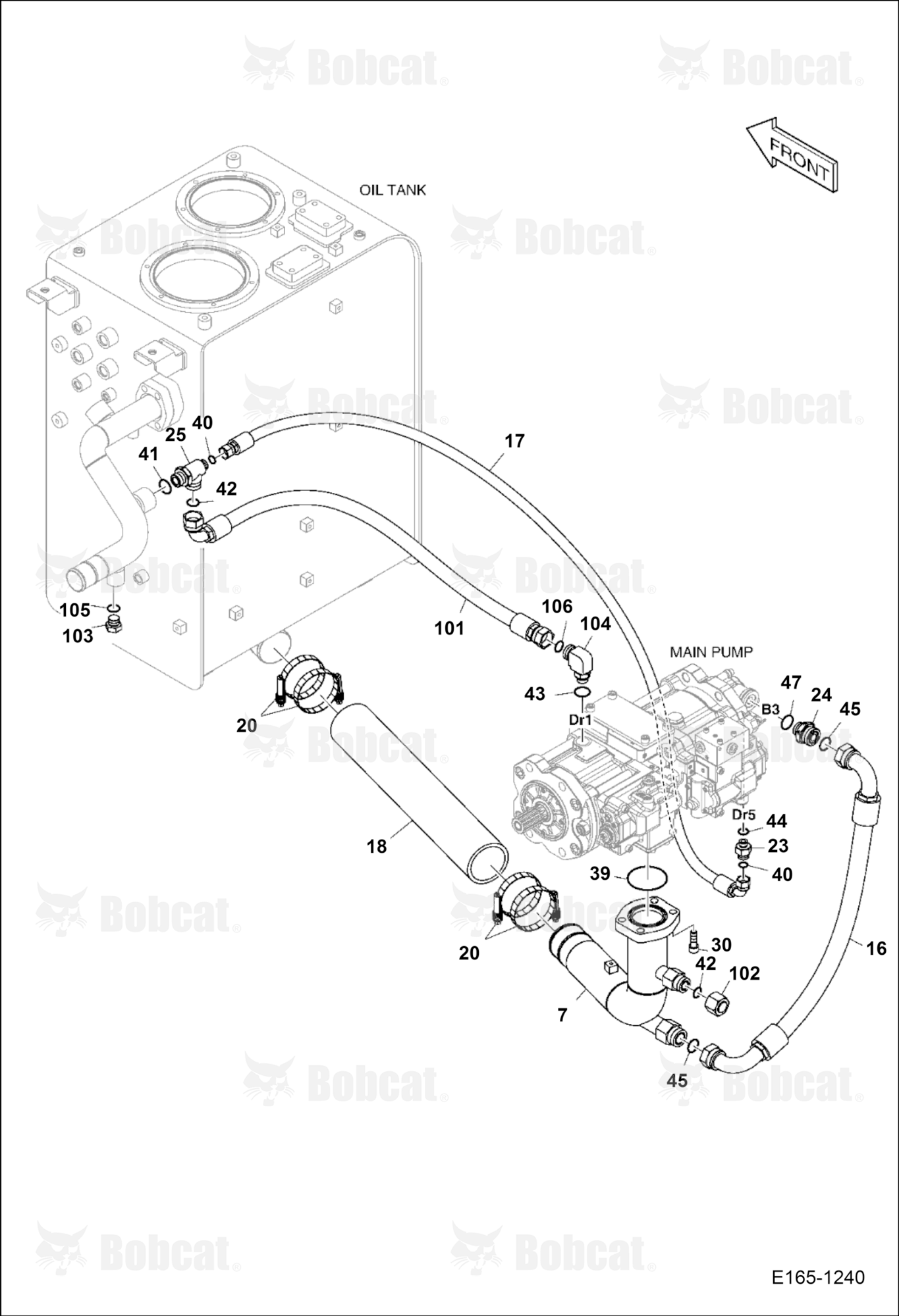Oil Cooler Piping (One)(Pump)