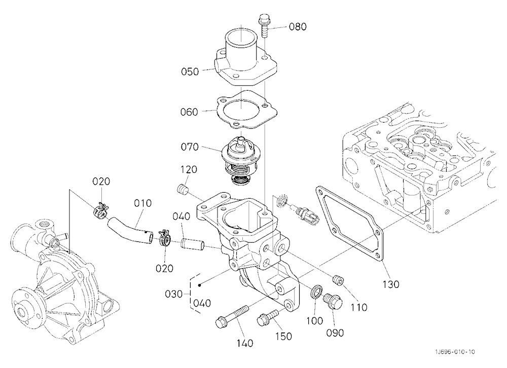 Water Flange And Thermostat