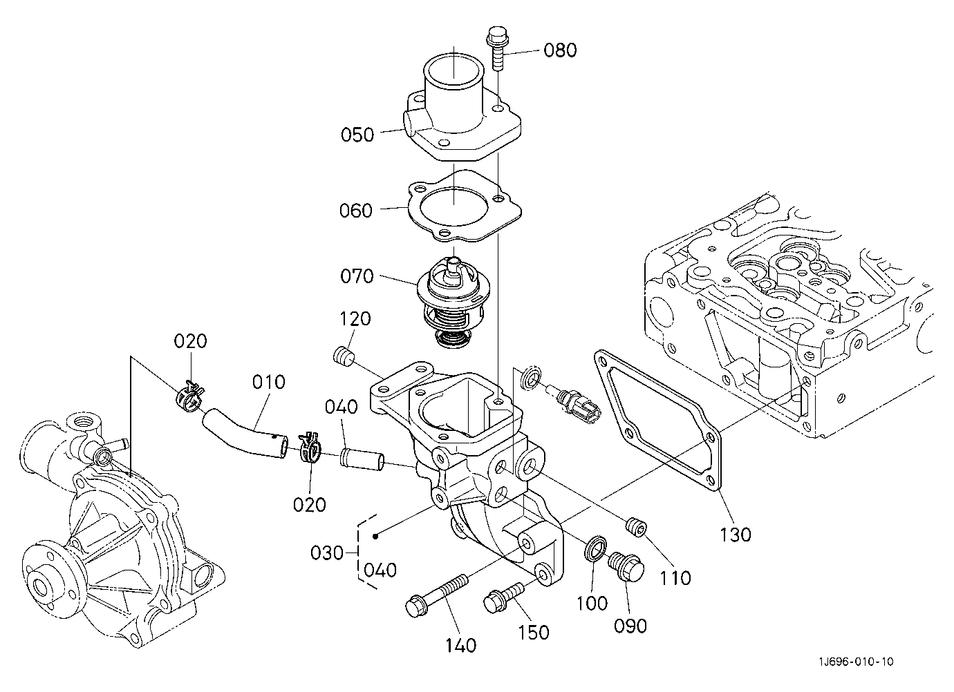 Water Flange And Thermostat