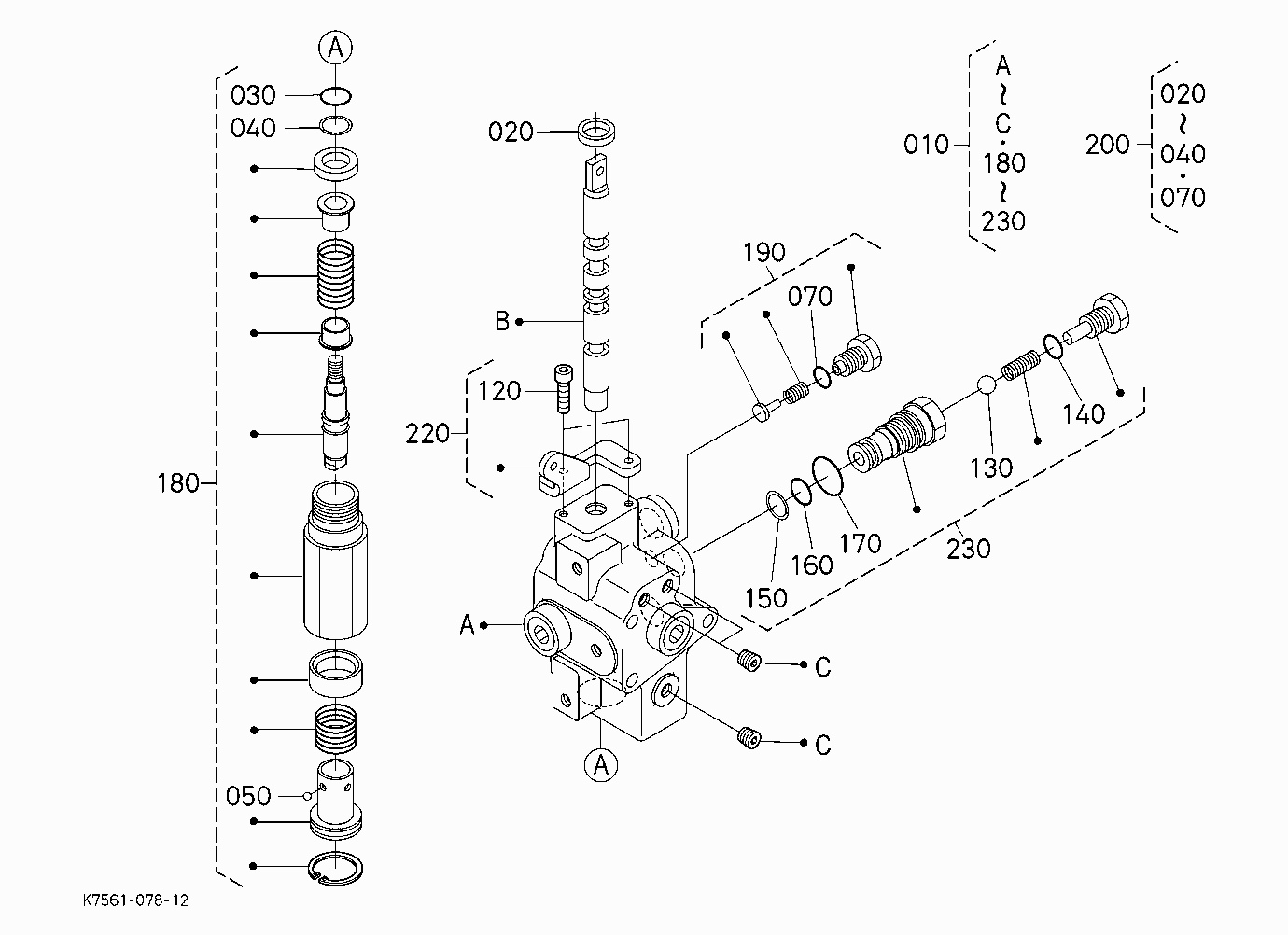 REMOTE CONTROL VALVE [COMPONENT PARTS] [RTV900W/R-