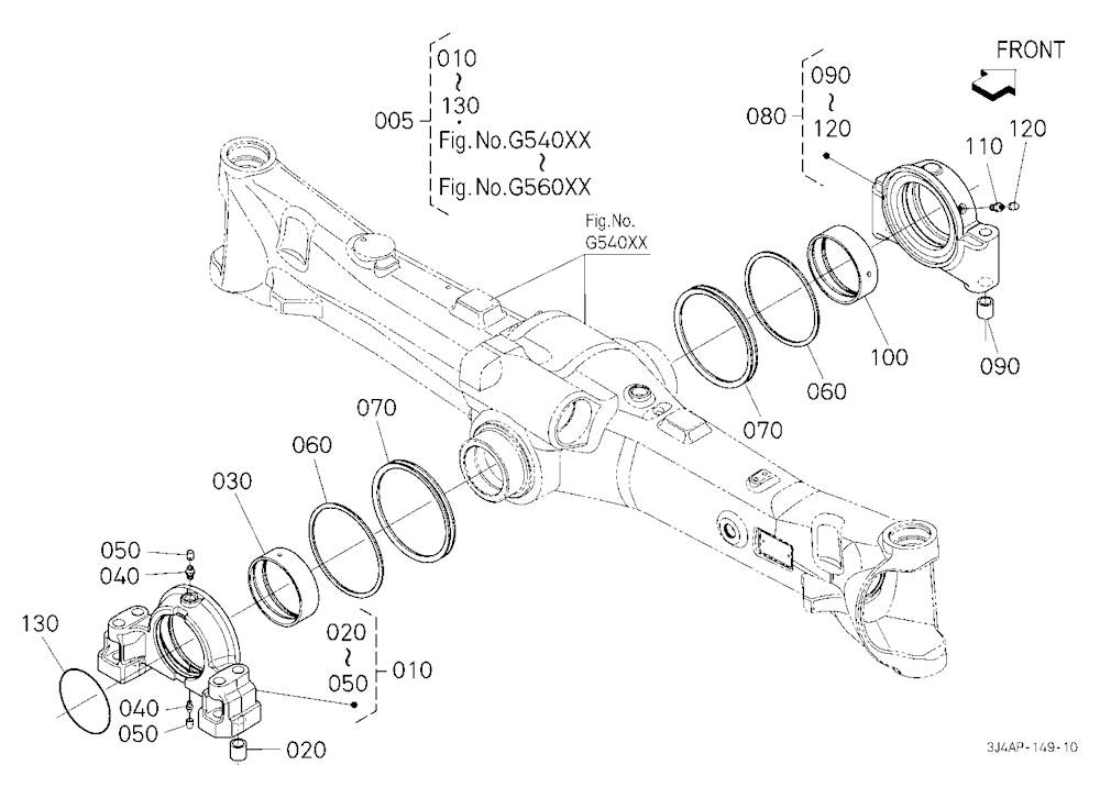 Front Axle (Bracket) [Component Parts] [With Front