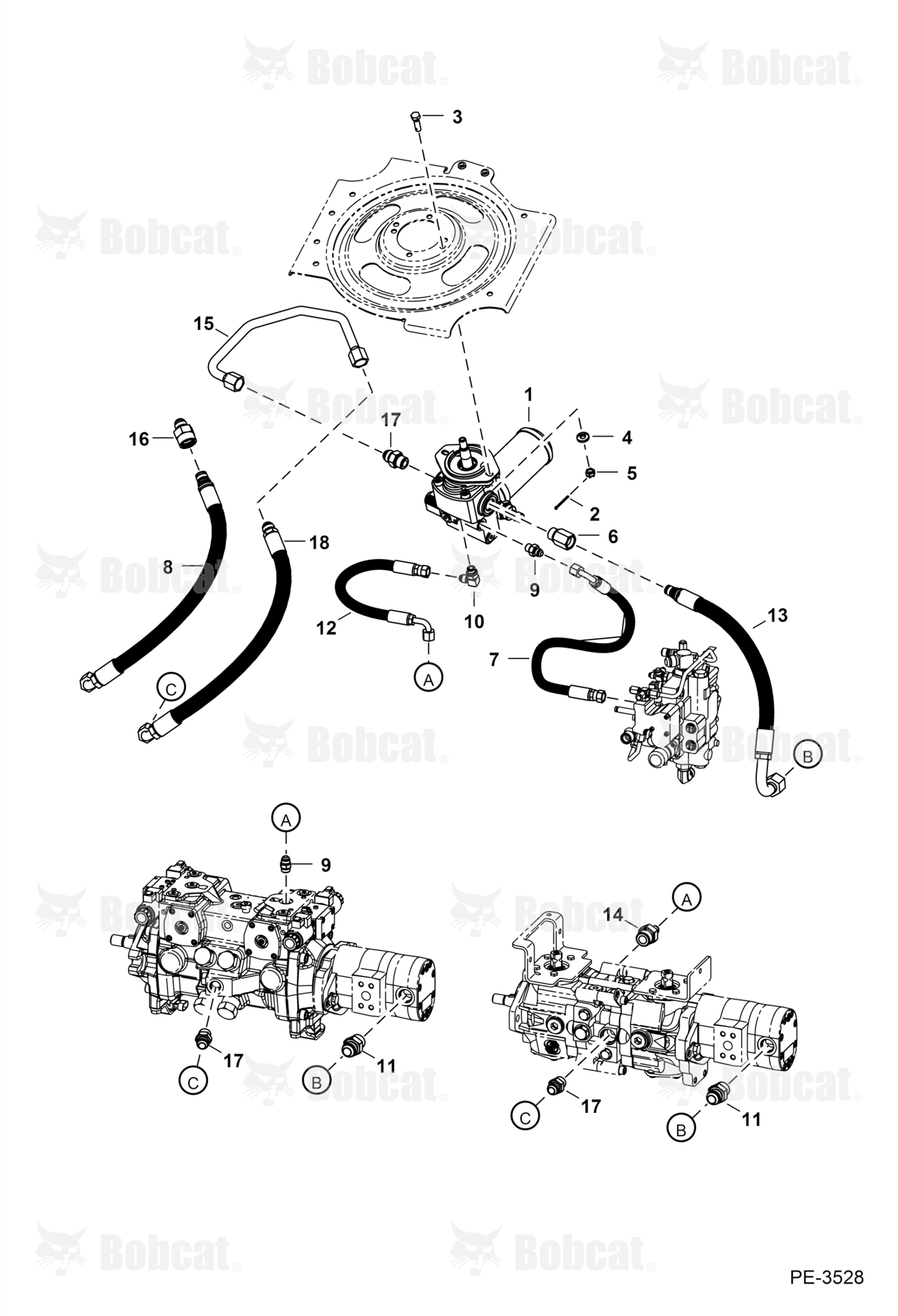 Hydrostatic Circuitry (Cooling Fan) A3L930001 & Above, A3LH30001 & Above, AEYU30001 & Above
