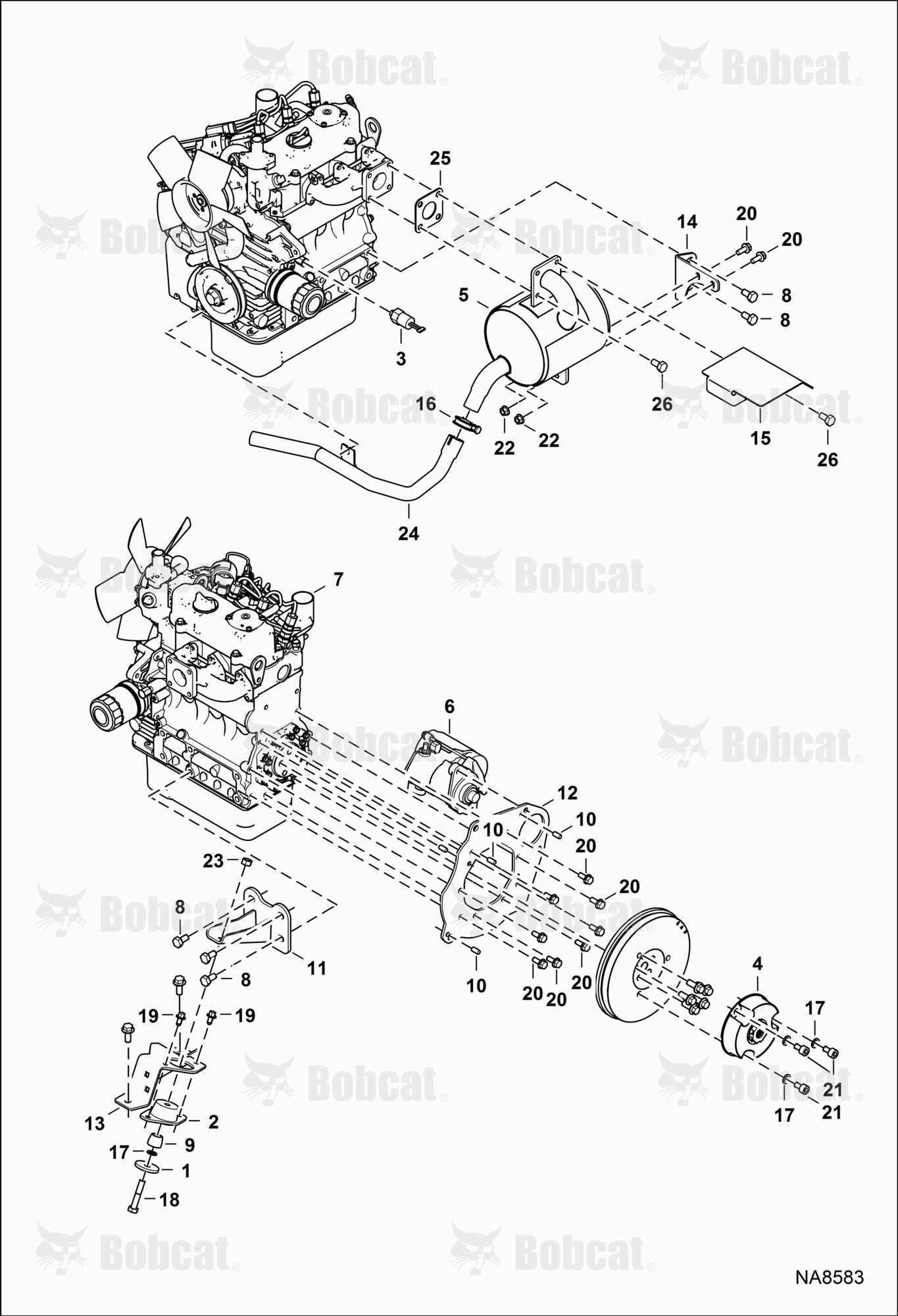 Engine & Attaching Parts (Air Cleaner, Muffler)