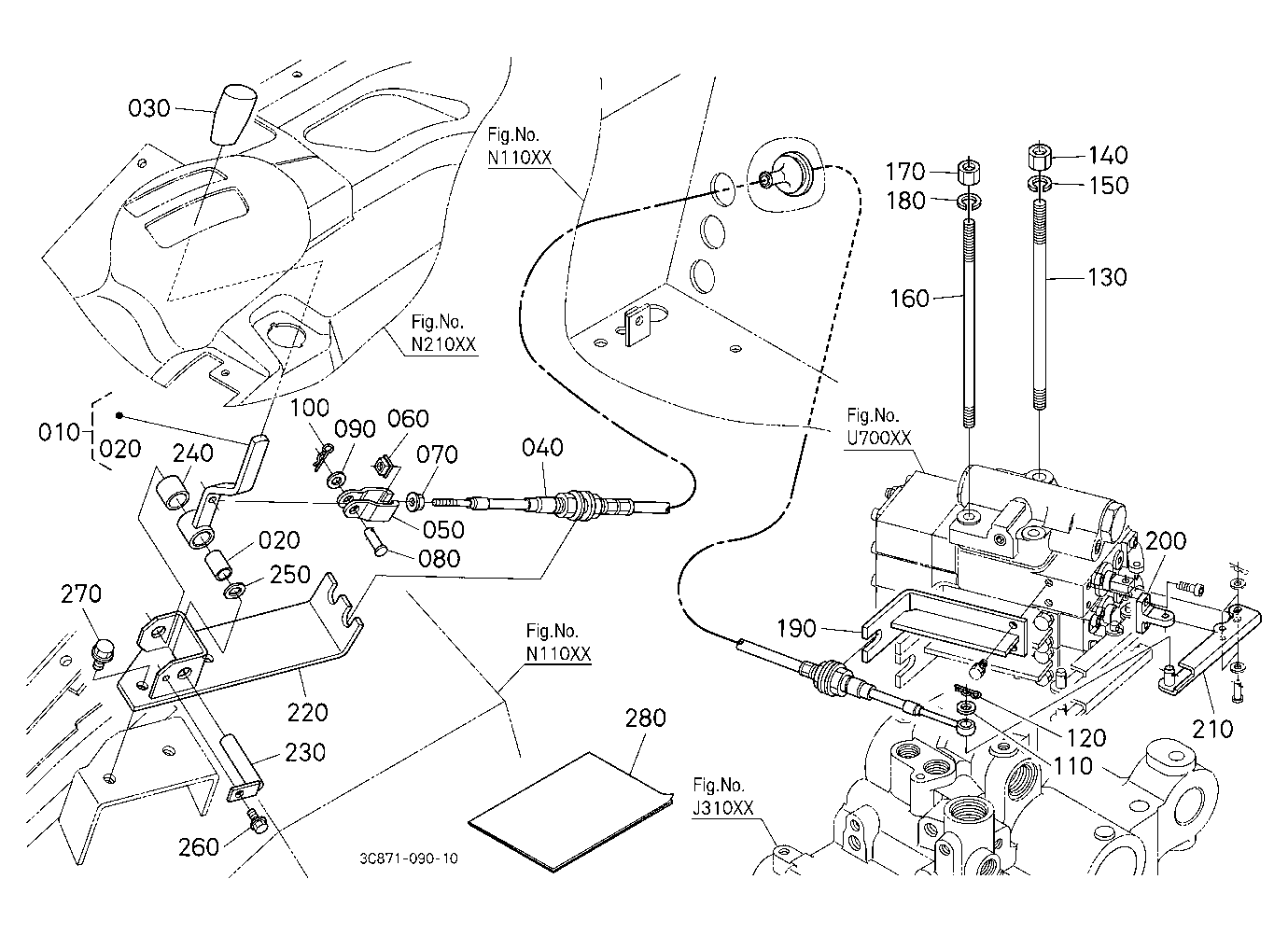 Auxiliary Control Valve Lever Kit (3Rd) (W/G No.M7