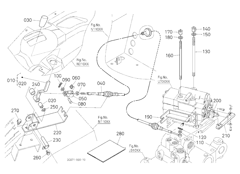 Auxiliary Control Valve Lever Kit (3Rd) (W/G No.M7