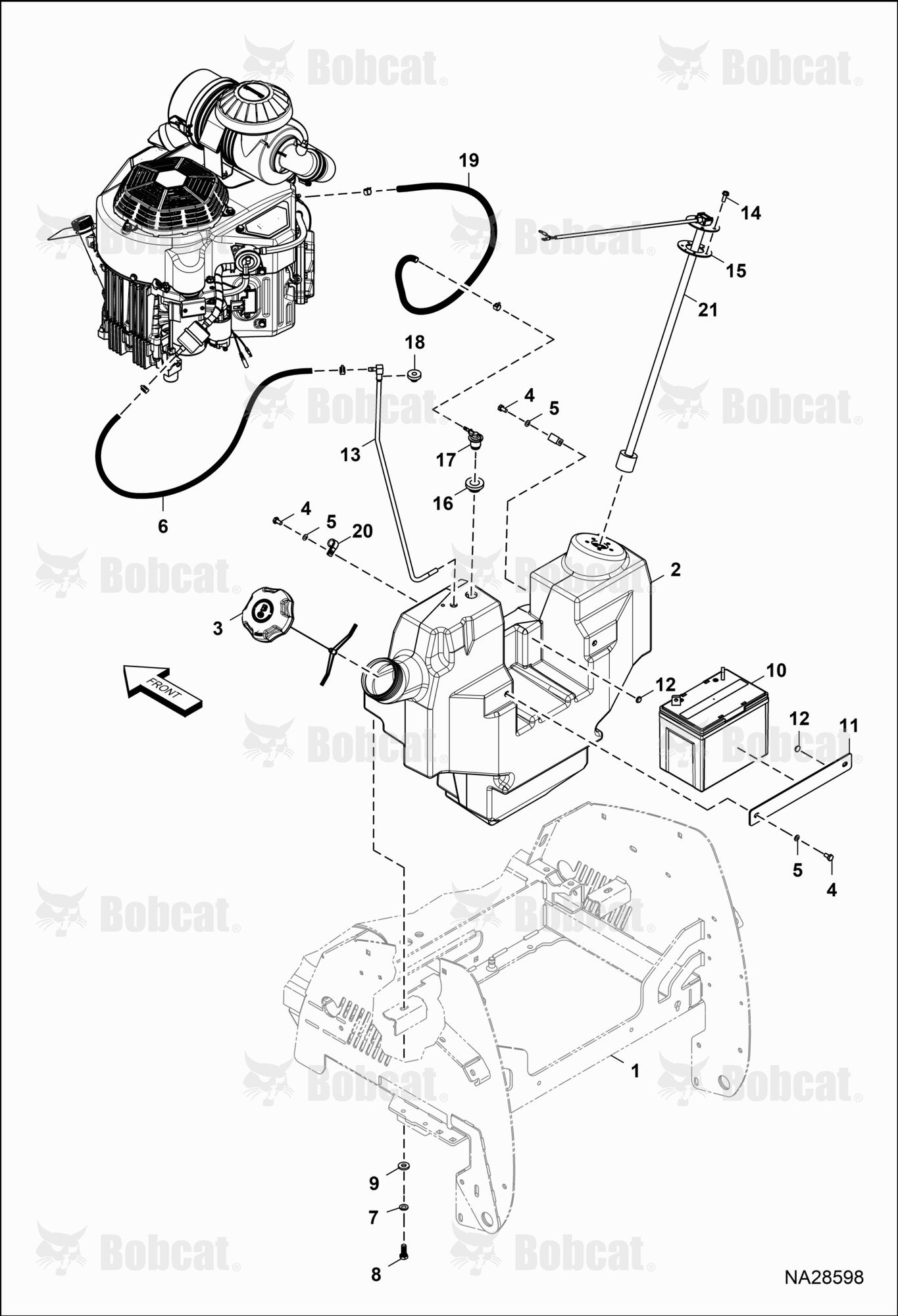 Fuel Tank & Battery Assembly