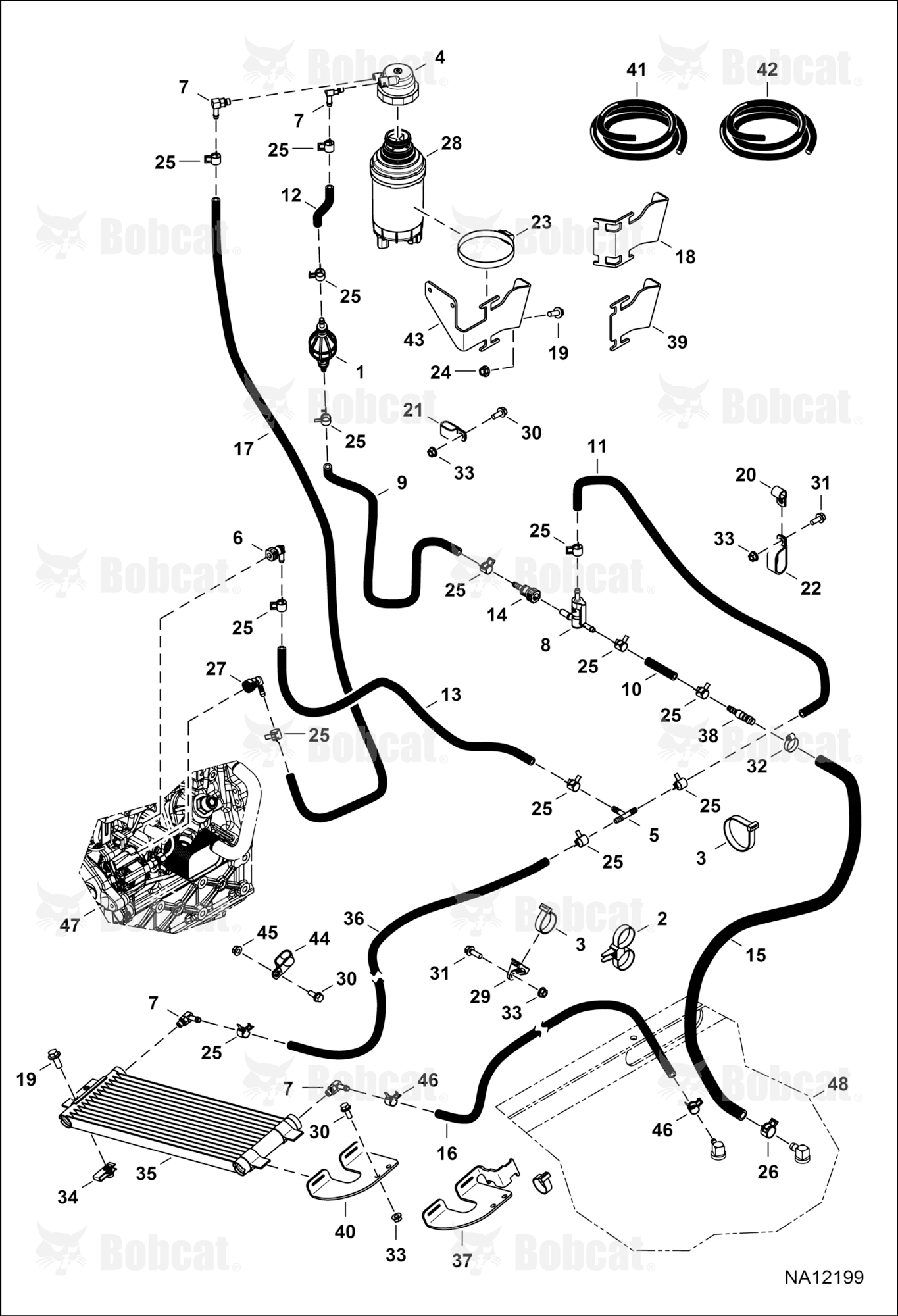 Engine & Attaching Parts (Fuel System)  B41511001 - B41516057, B41711001 - B41716057
