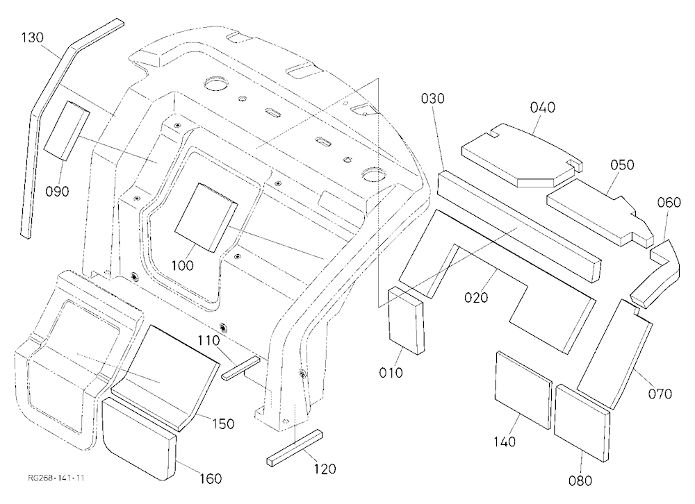 Sound Absorber (Bonnet Center) [Cabin Type]