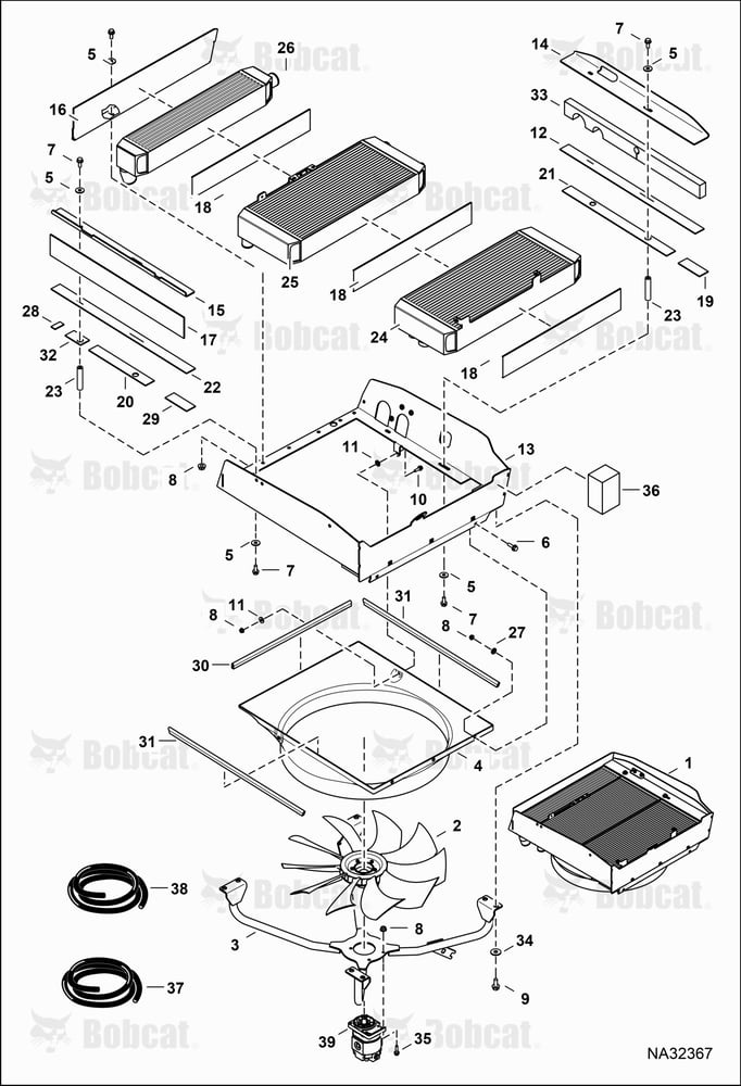 Engine & Attaching Parts (Radiator Water Exchanger) B54P20053 & Above