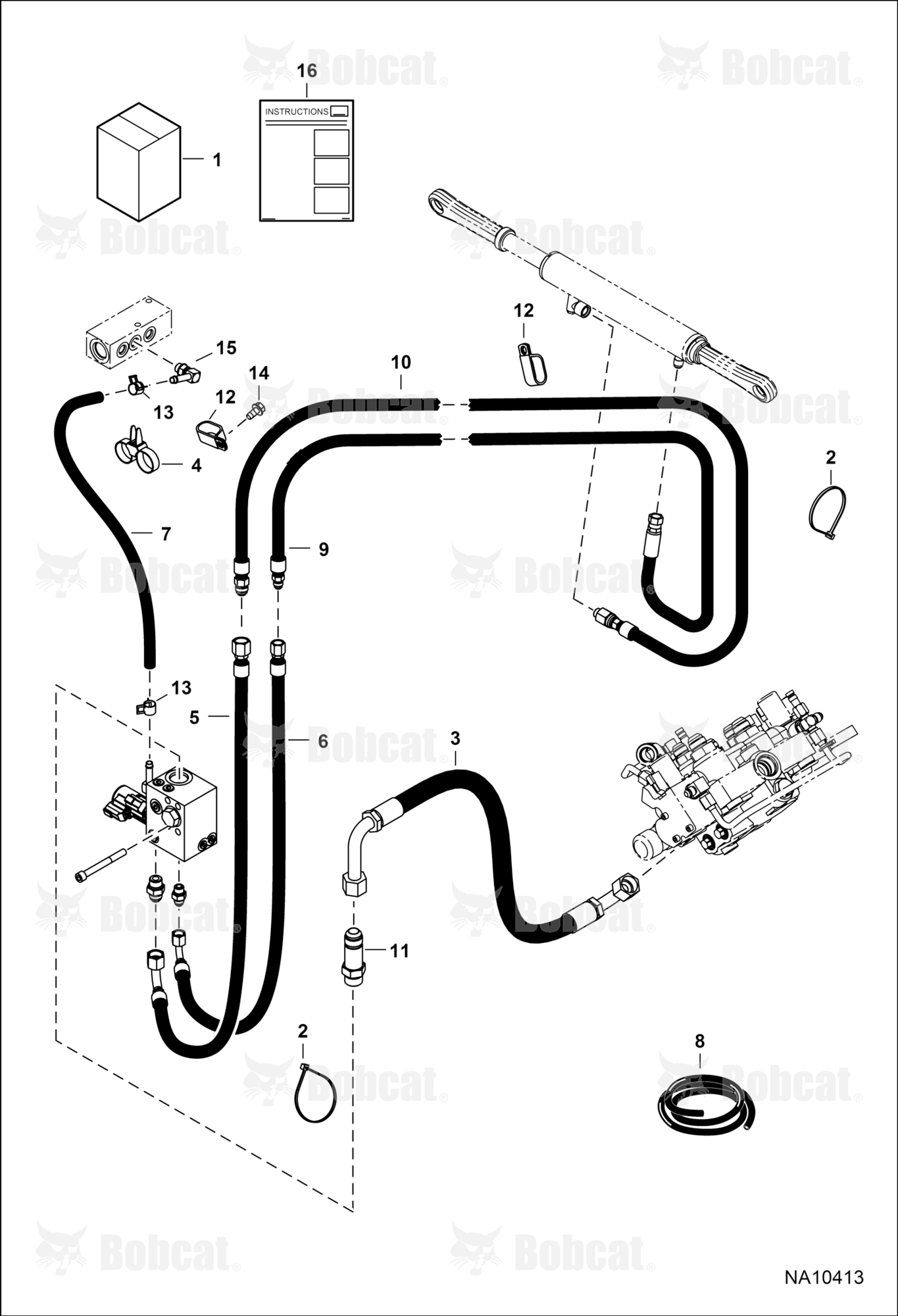 Power BOB-TACH (Plumbing Kit) (Bottom & Side Mounted Cylinder Ports)