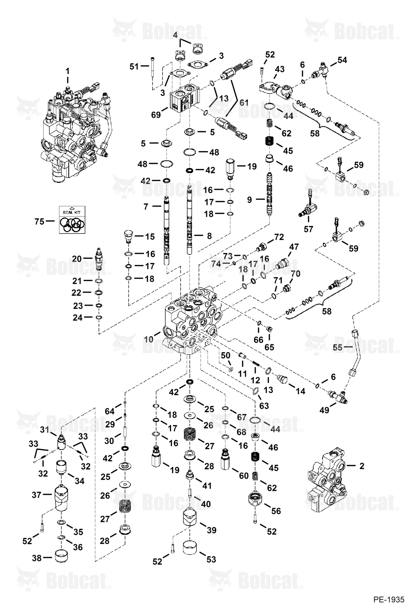 Hydraulic Control Valve (Spool Lock) (W/ BICS Control Valve)