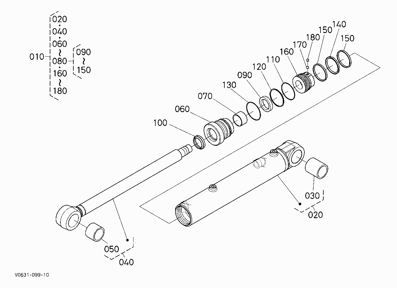 BUCKET CYLINDER (LH) [COMPONENT PARTS]