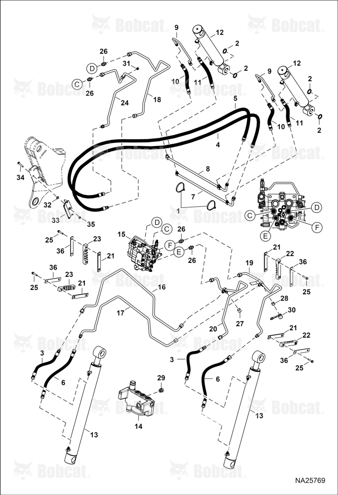 Hydraulic Circuitry (Lift & Tilt) B5FA11148 & Above
