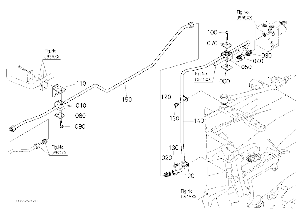 Hydraulic Oil Line (Front Axle Delivery Pipe/Rear)