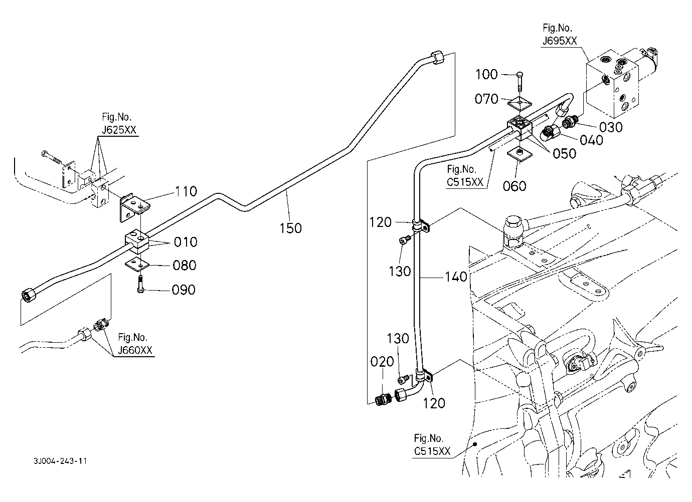 Hydraulic Oil Line (Front Axle Delivery Pipe/Rear)